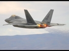 F-22 Raptor full throttle take off and vertical climb